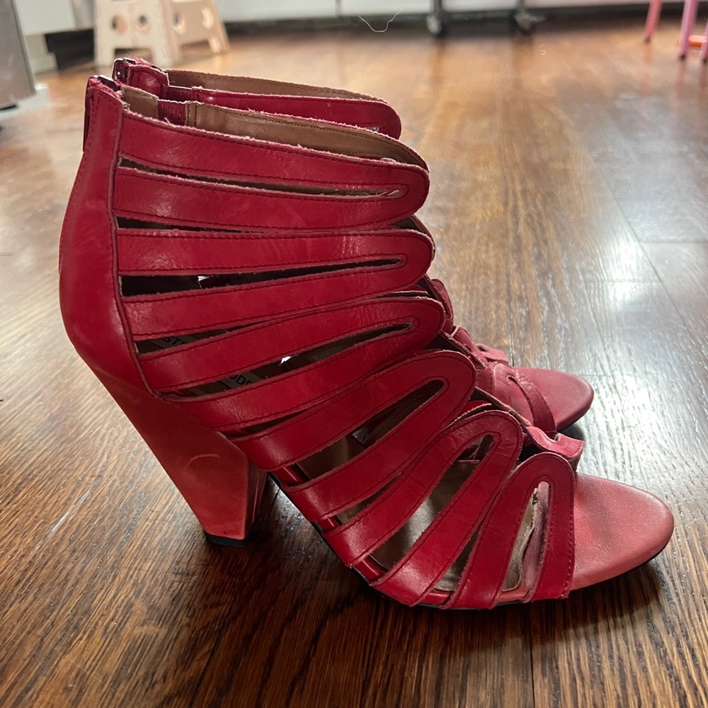 Steve Madden Women's Red Strappy Heeled Sandals
